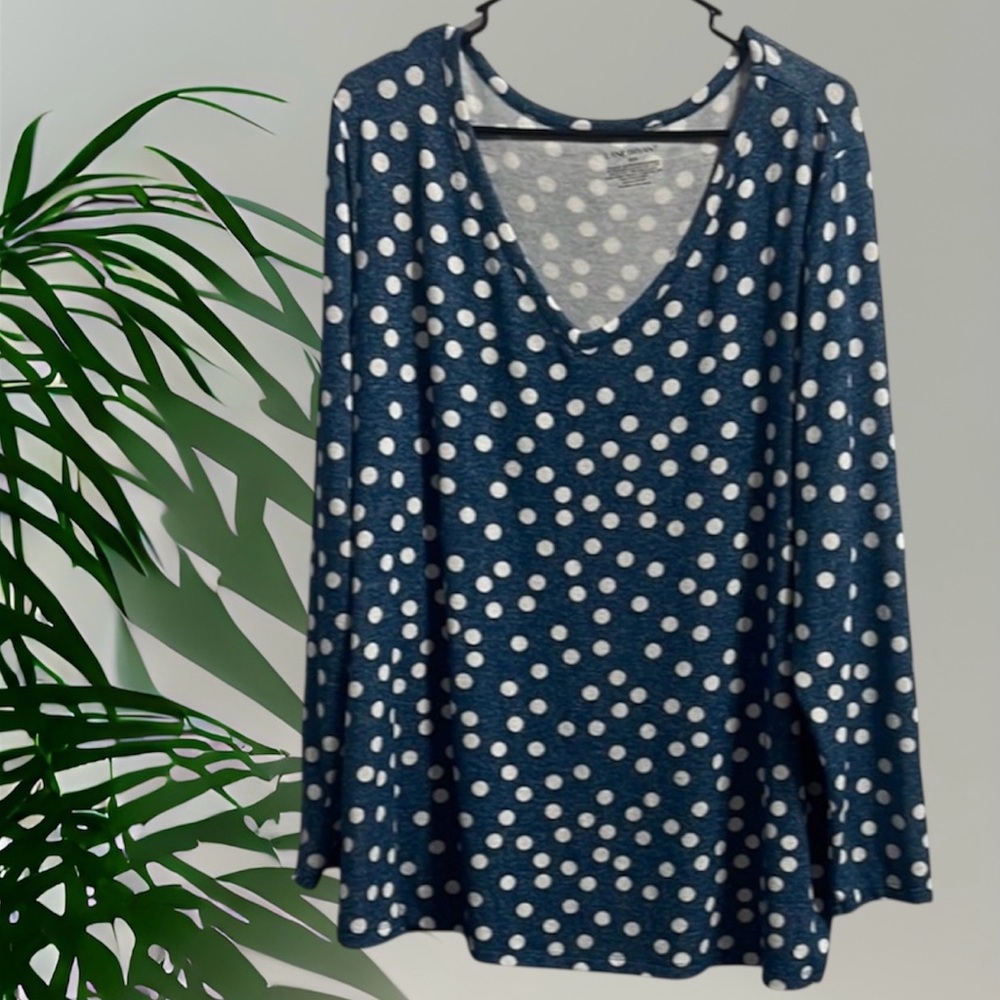 Lane Bryant Blue Long Sleeve Fitted Blouse